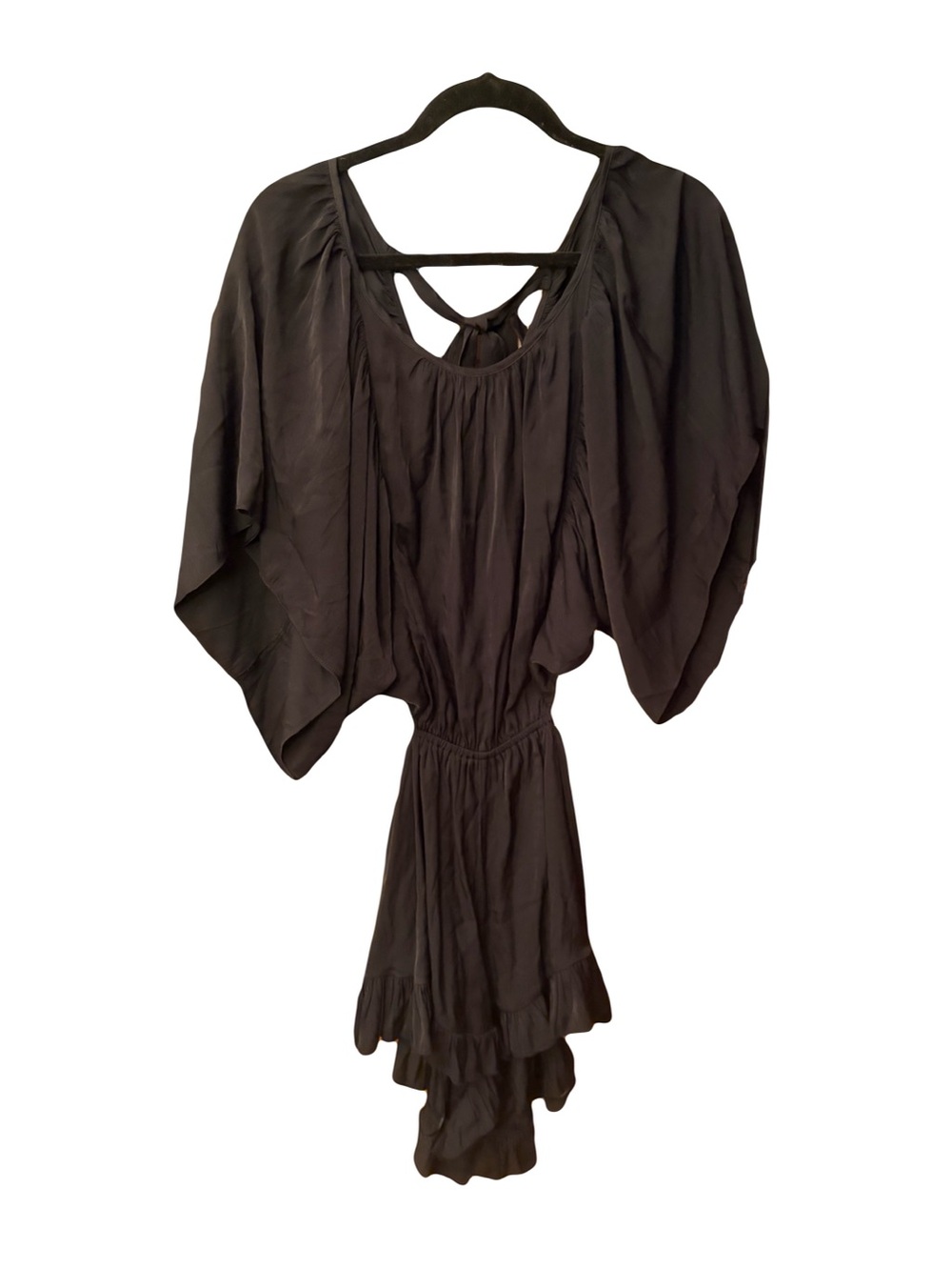 Mustard Seed Black Tie-Back Romper w/ Built-in Shorts